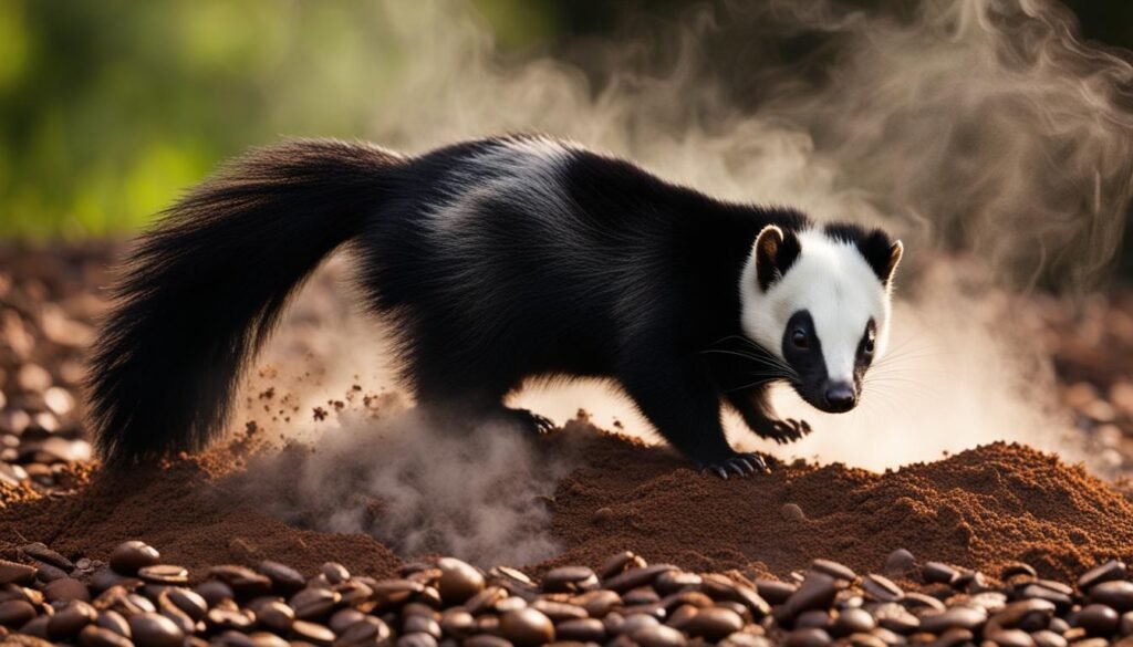 coffee grounds as a skunk deterrent