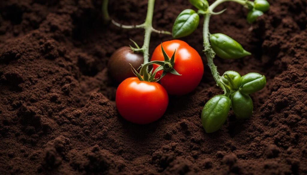 coffee grounds on tomato plants
