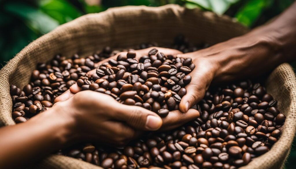hand-picked coffee beans